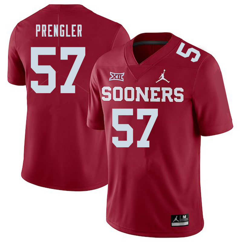 Jordan Brand Men #57 Brock Prengler Oklahoma Sooners College Football Jerseys Sale-Crimson